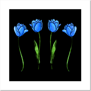 Blue Tulips Posters and Art